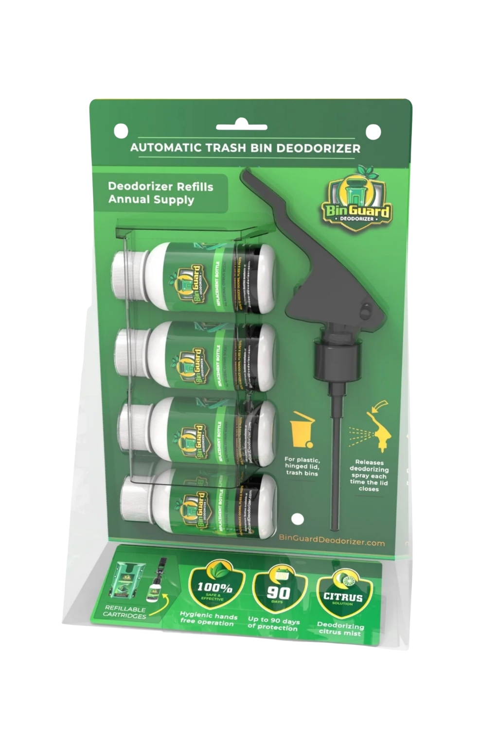 BINGUARD Outdoor Bin Deodorizer REFILLS (4 pack)